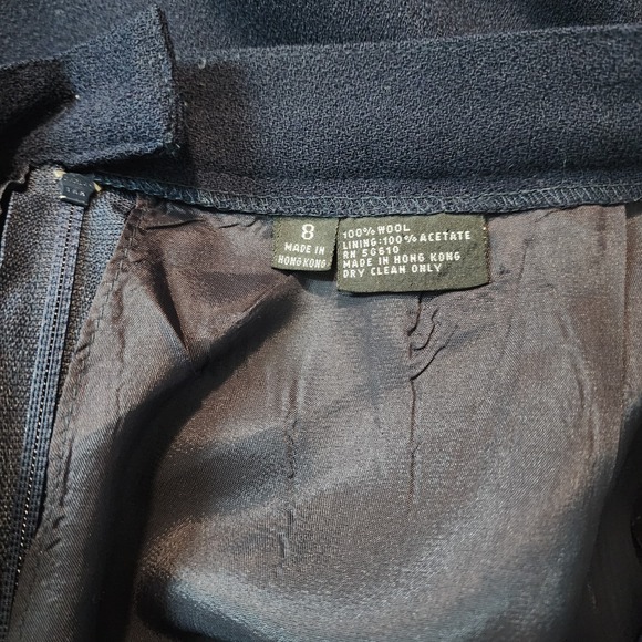 ALBERT NIPON Size 4 (VTG 8) 2pc Navy Wool & Black Velvet Elegant Skirt Suit EUC - Picture 15 of 15